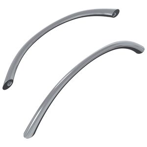vidaXL Poign&eacute;e 2 pc Argent&eacute; 107 x 3.6 x 23 mm Acier inoxydable
