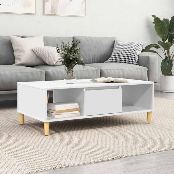 vidaXL Table basse Blanc 102 x 55 x 35 cm Bois d'ing&eacute;nierie