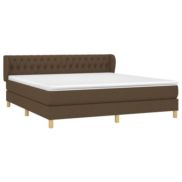 vidaXL Sommier &agrave; lattes de lit avec matelas Marron fonc&eacute; 180x200 cm