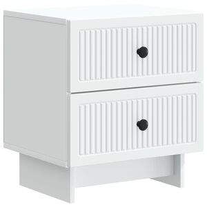 vidaXL Cabinet de chevet Blanc 43 x 34,5 x 47,5 cm Bois d'ing&eacute;nierie