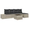 vidaXL Ensemble de canap&eacute; de jardin 6 pcs Gris clair polyrotin