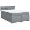vidaXL Sommier &agrave; lattes de lit avec matelas Gris clair 140x190cm Tissu