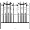vidaXL Cl&ocirc;ture de jardin KAMPEN avec pointe en forme de lance, acier noir 240 x 175 cm