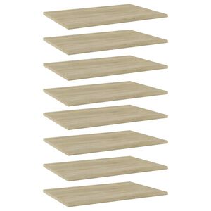 vidaXL Panneau de biblioth&egrave;que 8pcs Ch&ecirc;ne sonoma 60x40x1,5cm Agglom&eacute;r&eacute;