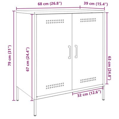 vidaXL Buffet anthracite 68x39x79 cm acier