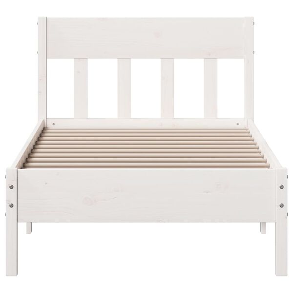 vidaXL Cadre de lit sans matelas blanc 100x200 cm bois de pin massif