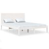 vidaXL Cadre de lit sans matelas blanc 150x200 cm bois massif