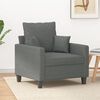 vidaXL Fauteuil Gris foncé 60 cm Tissu