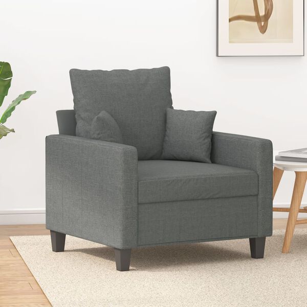 vidaXL Fauteuil Gris foncé 60 cm Tissu