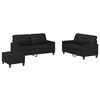 vidaXL Ensemble de canap&eacute;s 3 pcs avec coussins Noir Similicuir
