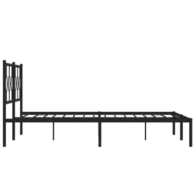 vidaXL Cadre de lit métal sans matelas avec tête de lit noir 193x203cm