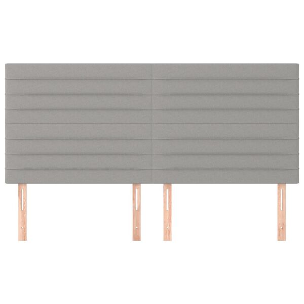 vidaXL T&ecirc;te de lit Gris clair 200x5x118/128 cm Tissu
