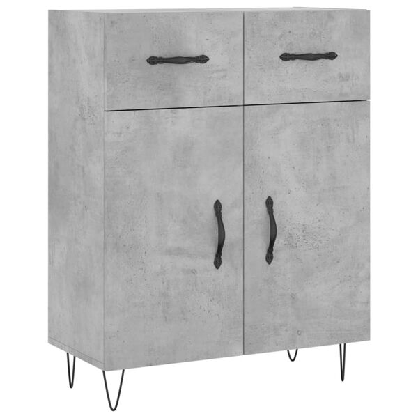 vidaXL Buffet gris b&eacute;ton 69,5x34x90 cm bois d'ing&eacute;nierie