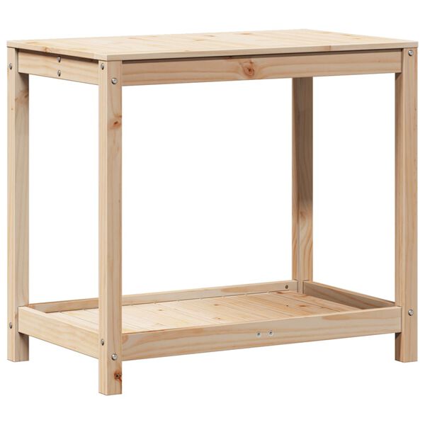 vidaXL Table de rempotage avec étagère 82,5x50x75cm bois massif de pin