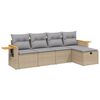 vidaXL Salon de jardin avec coussins 5pcs m&eacute;lange beige r&eacute;sine tress&eacute;e
