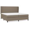 vidaXL Sommier &agrave; lattes de lit avec matelas Taupe 200x200 cm Tissu