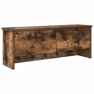 vidaXL Porte-manteau mural avec &eacute;tag&egrave;re Ch&ecirc;ne fum&eacute; 80 x 20 x 30 cm