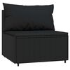 vidaXL Salon de jardin 3 pcs avec coussins Noir R&eacute;sine tress&eacute;e