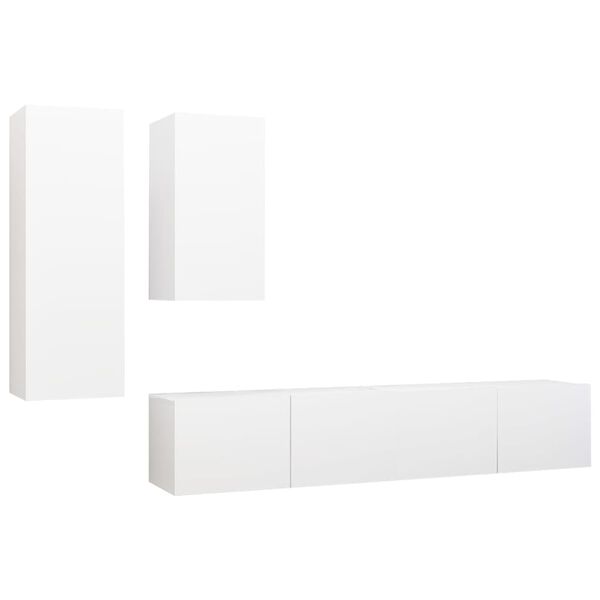 vidaXL Ensemble de meubles TV 4 pcs Blanc Bois d'ing&eacute;nierie