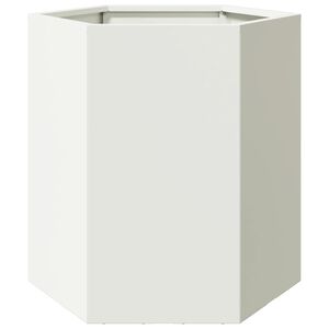 vidaXL Jardini&egrave;re blanc hexagone 46x40x45 cm acier