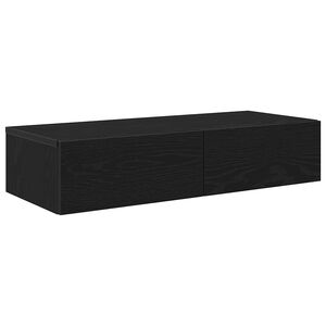 vidaXL &Eacute;tag&egrave;re murale avec tiroirs noir 80x33x17 cm bois d'ing&eacute;nierie