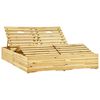 vidaXL Chaise longue double avec coussins Bois de pin imprégné