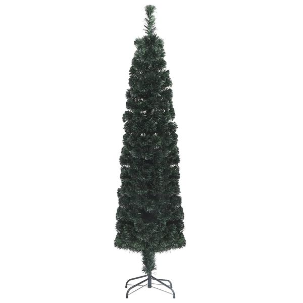 vidaXL Arbre de Noël artificiel mince et support 180 cm fibre optique