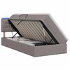 vidaXL Lit de rangement LED avec matelas Taupe 90 x 200 cm Tissu