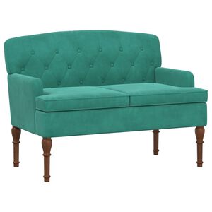 vidaXL Canap&eacute; love seat avec capitonnage en boutons Turquoise Velours