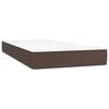 vidaXL Sommier &agrave; lattes de lit matelas LED Marron 90x200 cm Similicuir