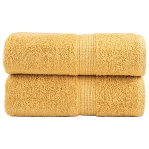 vidaXL Serviettes de toilette premium SOLUND 2 pi&egrave;ces Or 30 x 30 cm 600 g/m&sup2;
