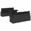 vidaXL Ensemble de canap&eacute; de jardin 7 pc Noir Poly Rattan