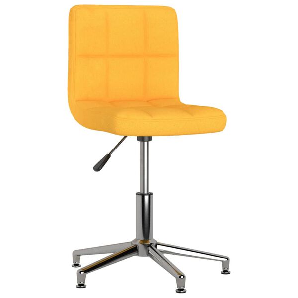vidaXL Chaise pivotante de bureau Jaune moutarde Tissu