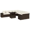 vidaXL Salon de jardin et coussins 11 pcs marron r&eacute;sine tress&eacute;e