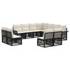 vidaXL Ensemble de canap&eacute; de jardin 11 pc Noir polyrotin
