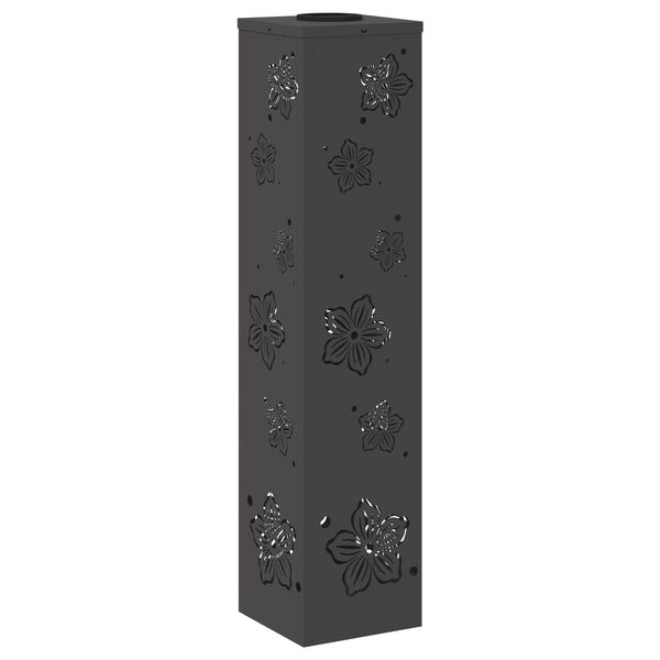 vidaXL Lumi&egrave;re de chemin LED solaire 2 pcs Noir Acier lamin&eacute; &agrave; froid