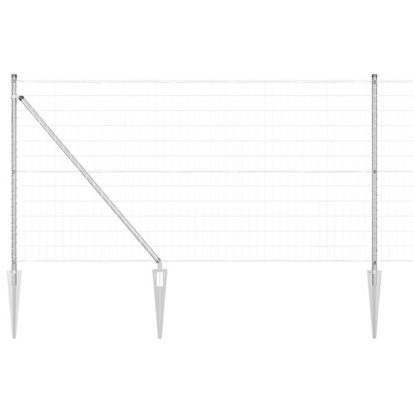 vidaXL Cl&ocirc;ture avec poteau Argent&eacute; 1 x 10 m Acier