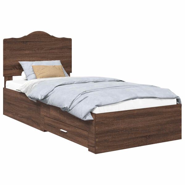 vidaXL Cadre de lit Ch&ecirc;ne brun 70 x 190 cm Bois d'ing&eacute;nierie