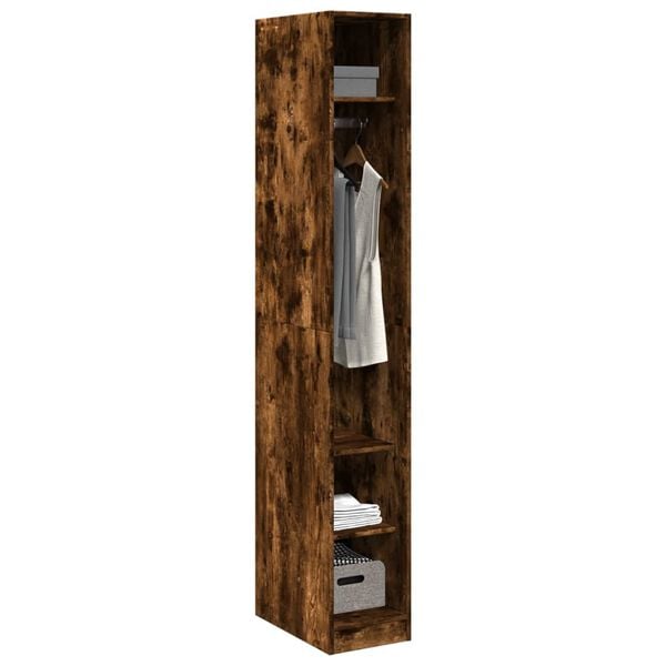 vidaXL Garde-robe chêne fumé 30x50x200 cm bois d'ingénierie