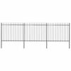 vidaXL Cl&ocirc;ture de jardin avec dessus en forme de lance en acier 504 x 150 cm Noir