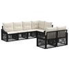 vidaXL Ensemble de canap&eacute; de jardin 7 pc 7-Nombre de places Noir