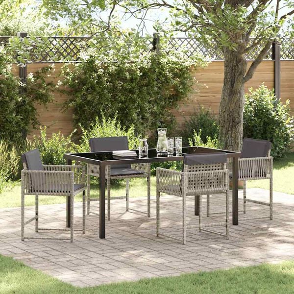 vidaXL Ensemble de salle &agrave; manger pour jardin 5 pcs Gris clair