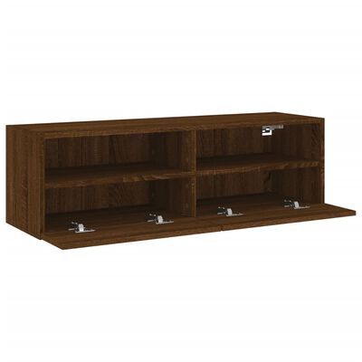 vidaXL Meuble TV mural chêne marron 100x30x30 cm bois d'ingénierie