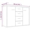 vidaXL Buffet Sonoma gris 88x30x65 cm Bois d'ingénierie