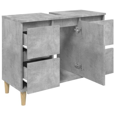 vidaXL Meuble d'évier gris béton 80x33x60 cm bois d'ingénierie