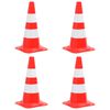 vidaXL C&ocirc;nes de signalisation r&eacute;fl&eacute;chissants 4 pcs Rouge et blanc 50cm