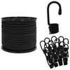 vidaXL Cords &eacute;lastiques avec crochets 8 mm Noir PP et caoutchouc