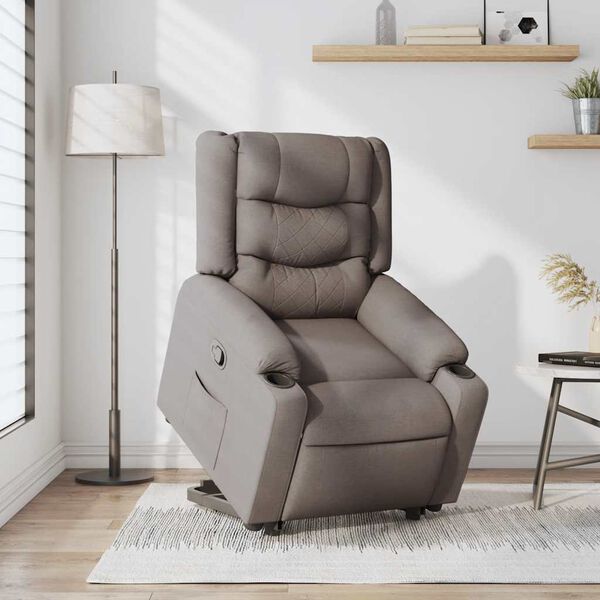 vidaXL Fauteuil inclinable taupe tissu