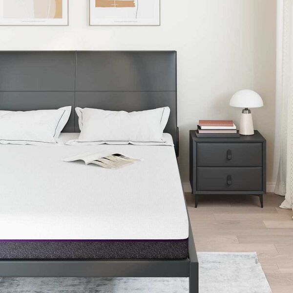 vidaXL Matelas Blanc et Gris 160 x 200 cm Mousse à Mémoire