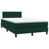 vidaXL Sommier &agrave; lattes de lit et matelas vert fonc&eacute; 120x220cm velours